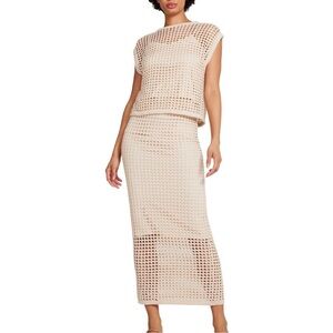 Steve Madden Cream Midi Skirt